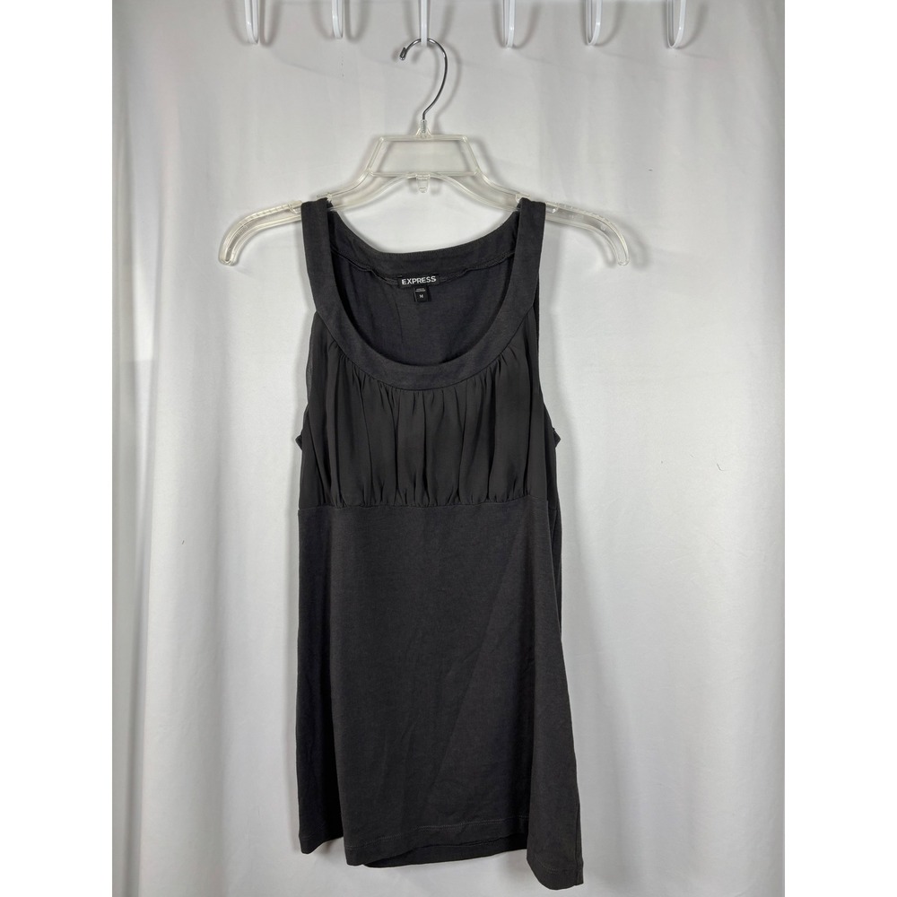 Express Womens Charcoal Gray Scoop Neck Empire Waist Sleeveless Tank Top Medium